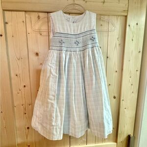Smocked Vintage Style Dress Hand Embroidered